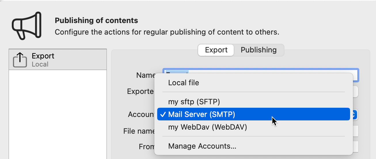 SMTP Account SMTP Account
