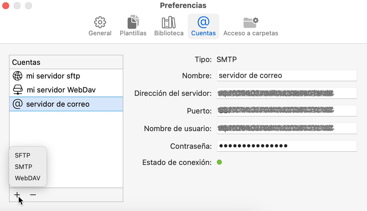 Merlin Project - Preferencias - Cuentas