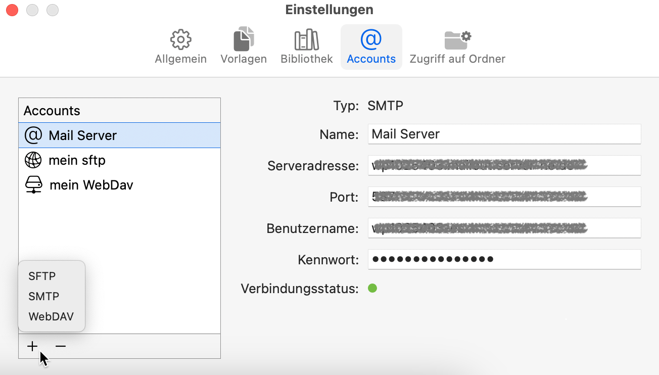 Merlin Project - Einstellungen - Accounts