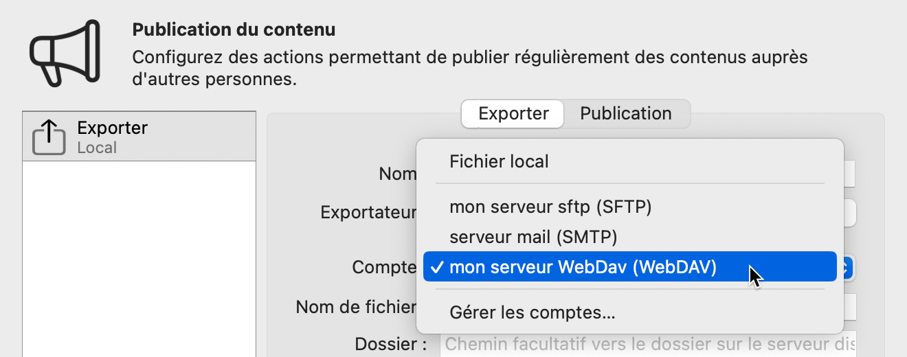 compte WebDAV compte WebDAV