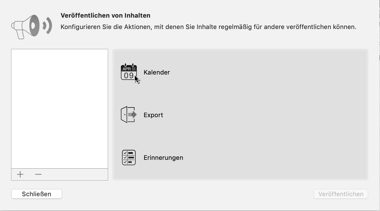 Kalender veröffentlichen Kalender veröffentlichen
