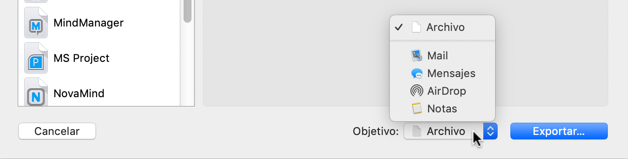 Exportar -> Calendario: Objetivo Exportar -> Calendario: Objetivo
