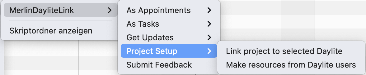 Verknüpfung von Merlin Project und Daylite