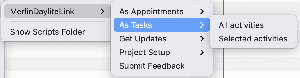 Pass activities as tasks