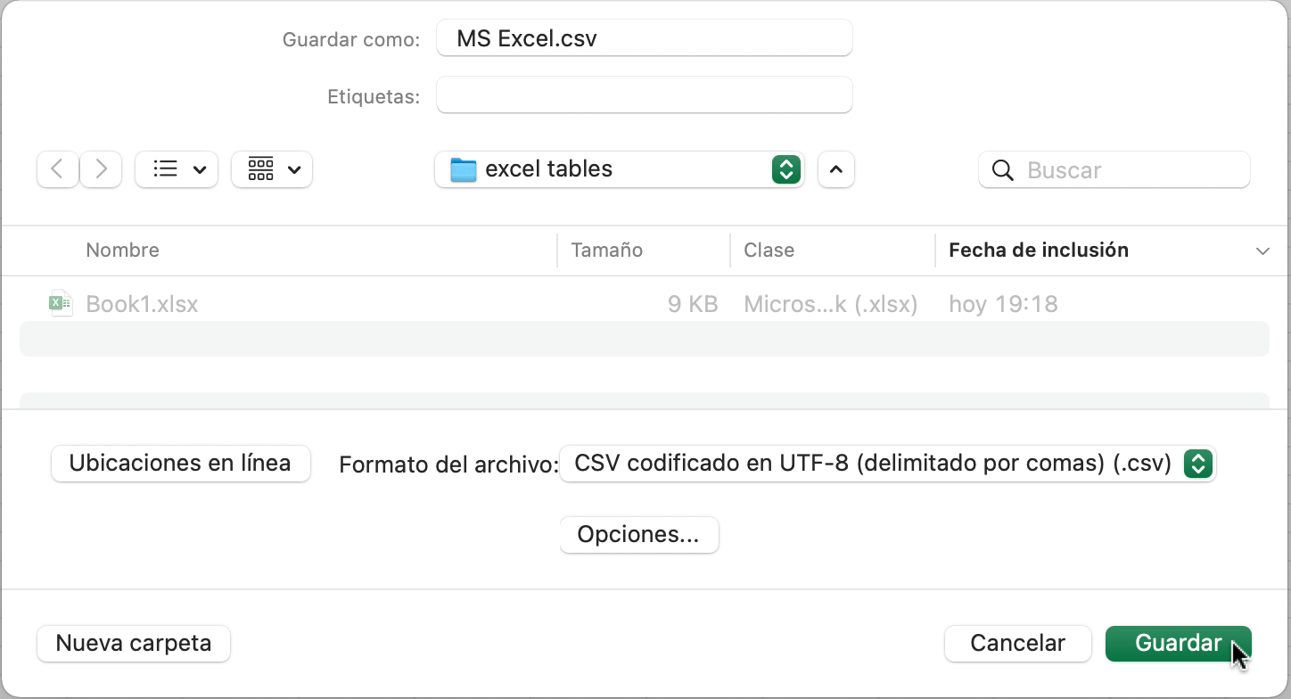 Elegir formato de archivo