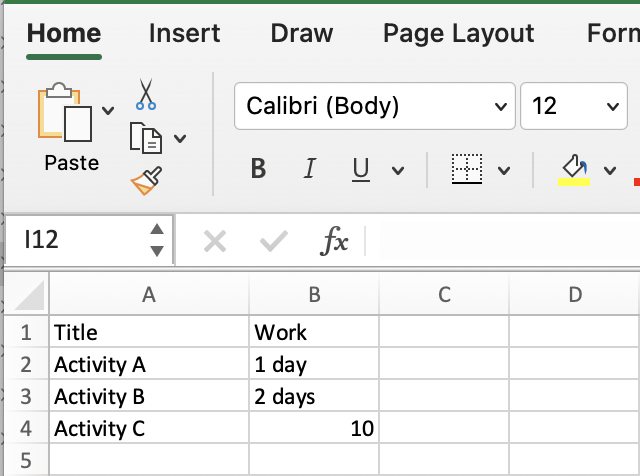 Excel の表 Excel の表