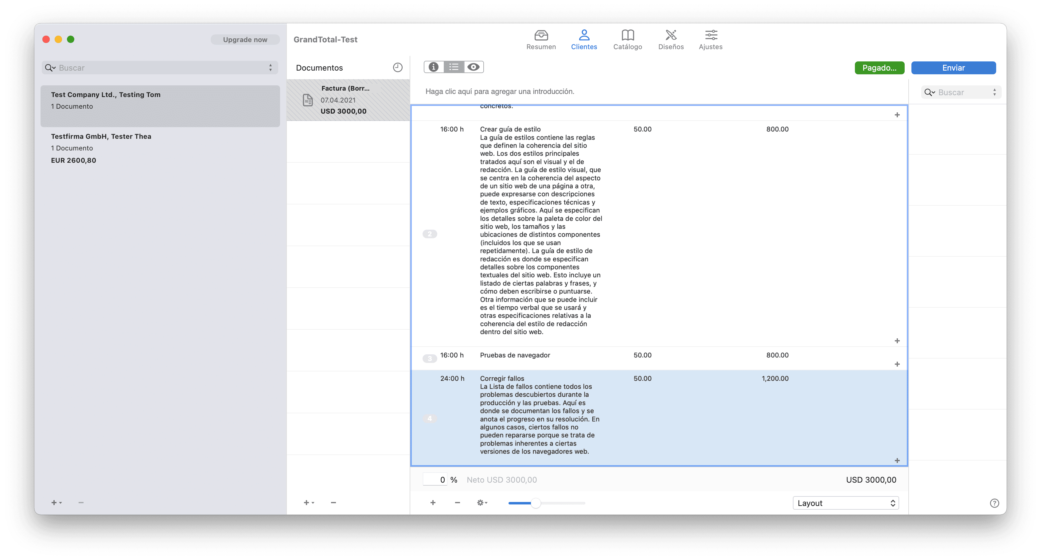 Pegar actividades desde el portapapeles