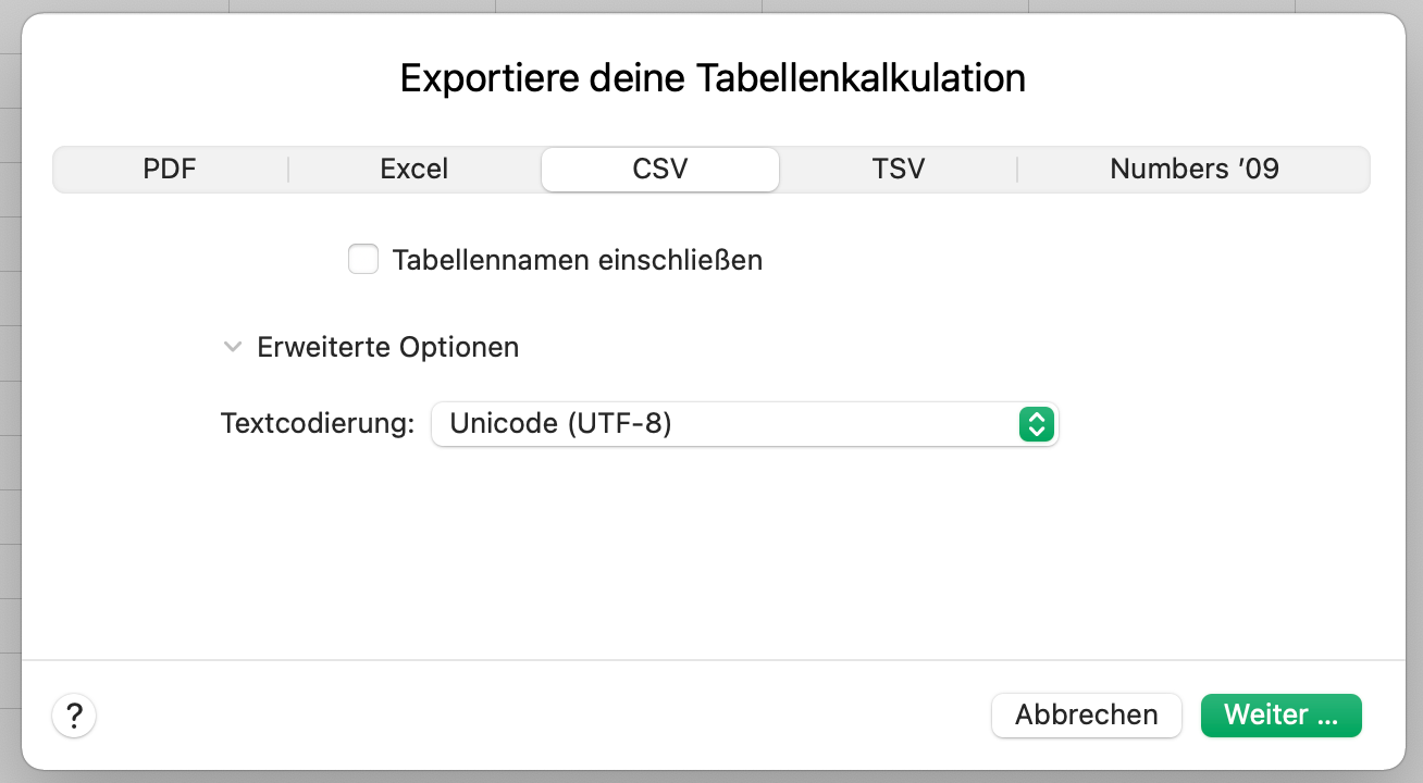 Textcodierung wählen Textcodierung wählen