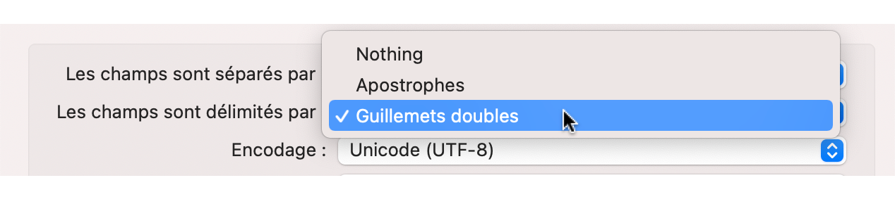 Choisir le caractère de l'enveloppe Choisir le caractère de l'enveloppe