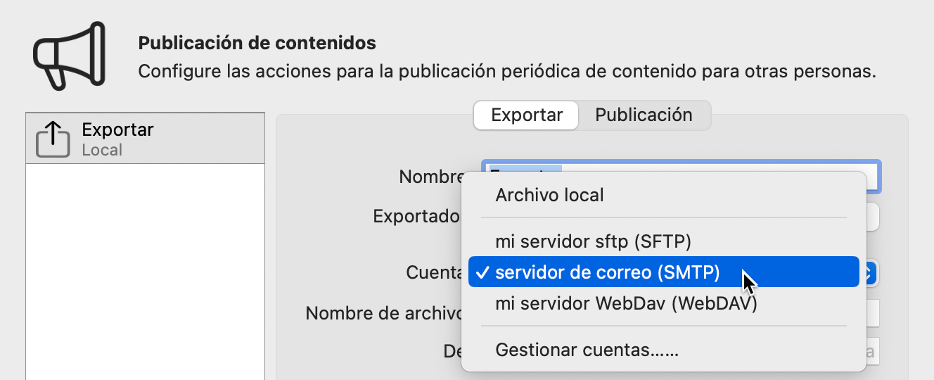 Publicar y envío automático de correo electrónico