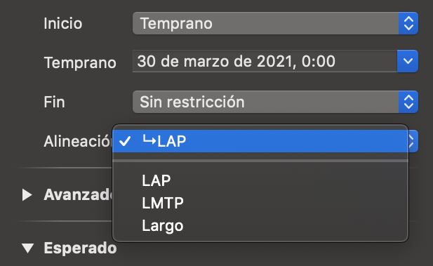 Alineación de actividades Alineación de actividades