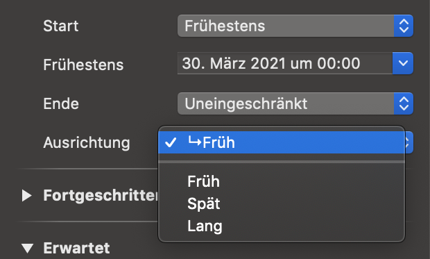 Vorgangsausrichtung