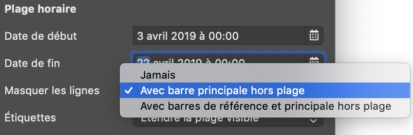 Masquer les lignes Masquer les lignes