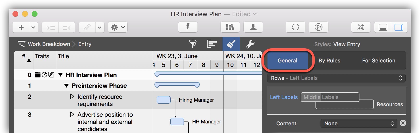 'General' tab of the Styles inspector 'General' tab of the Styles inspector