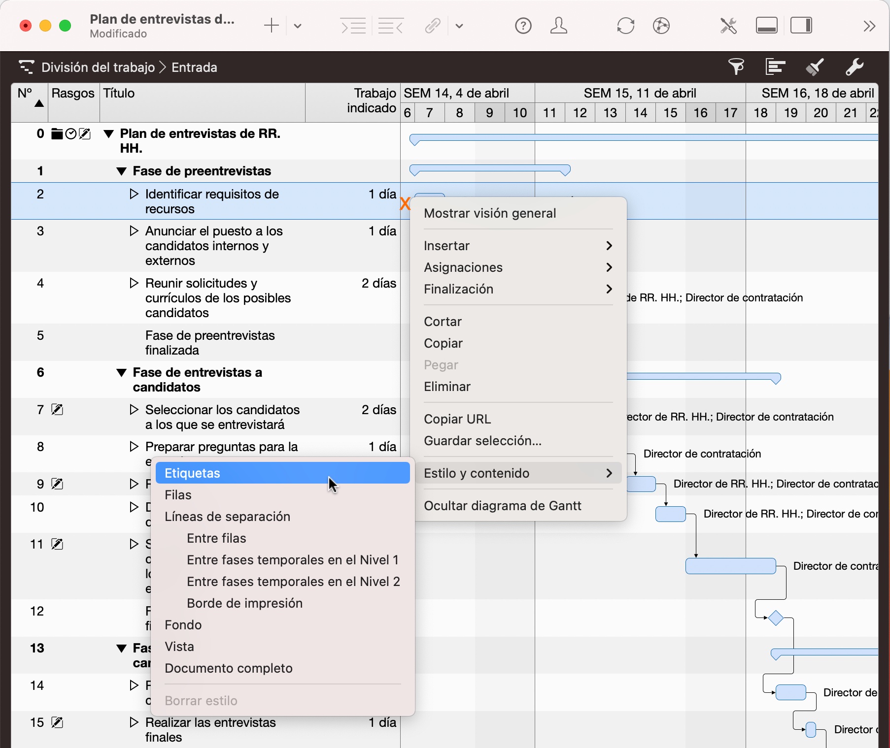 Cambiar de estilo y contenido Cambiar de estilo y contenido