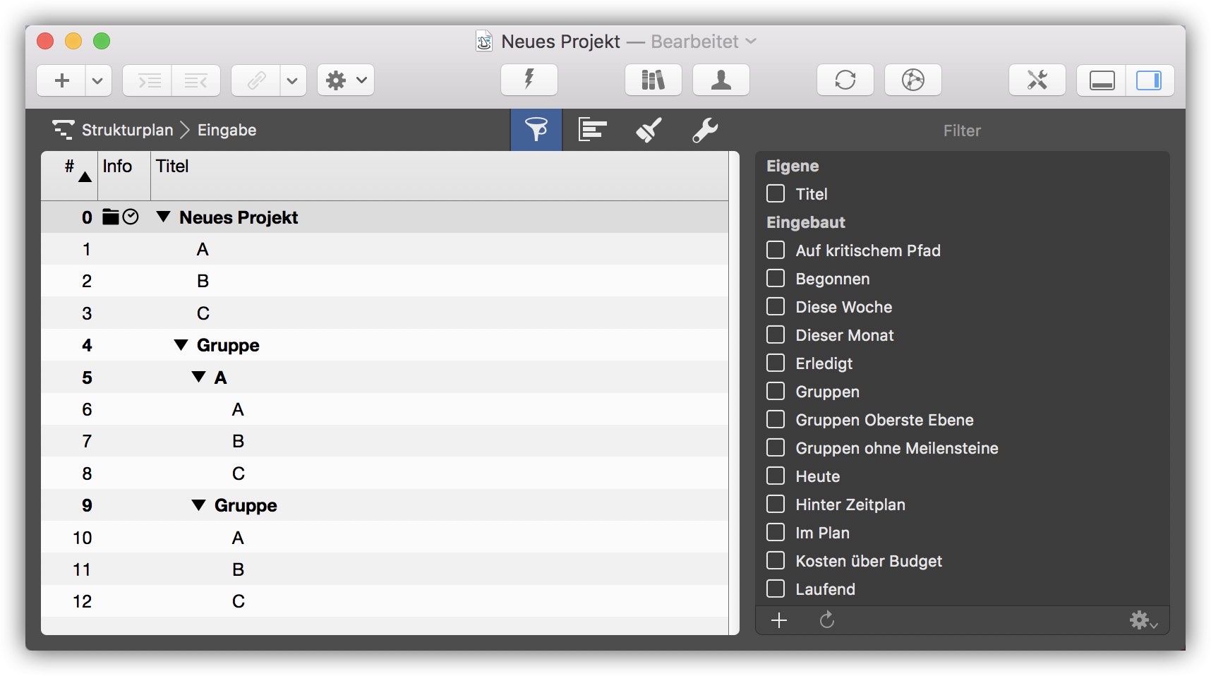 Filterergebnisse in Merlin Project Filterergebnisse in Merlin Project