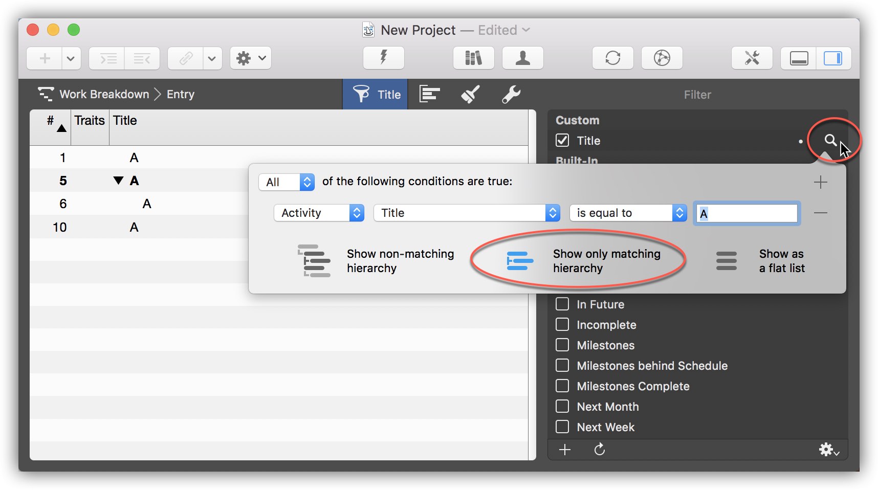 Filtered results in Merlin Project