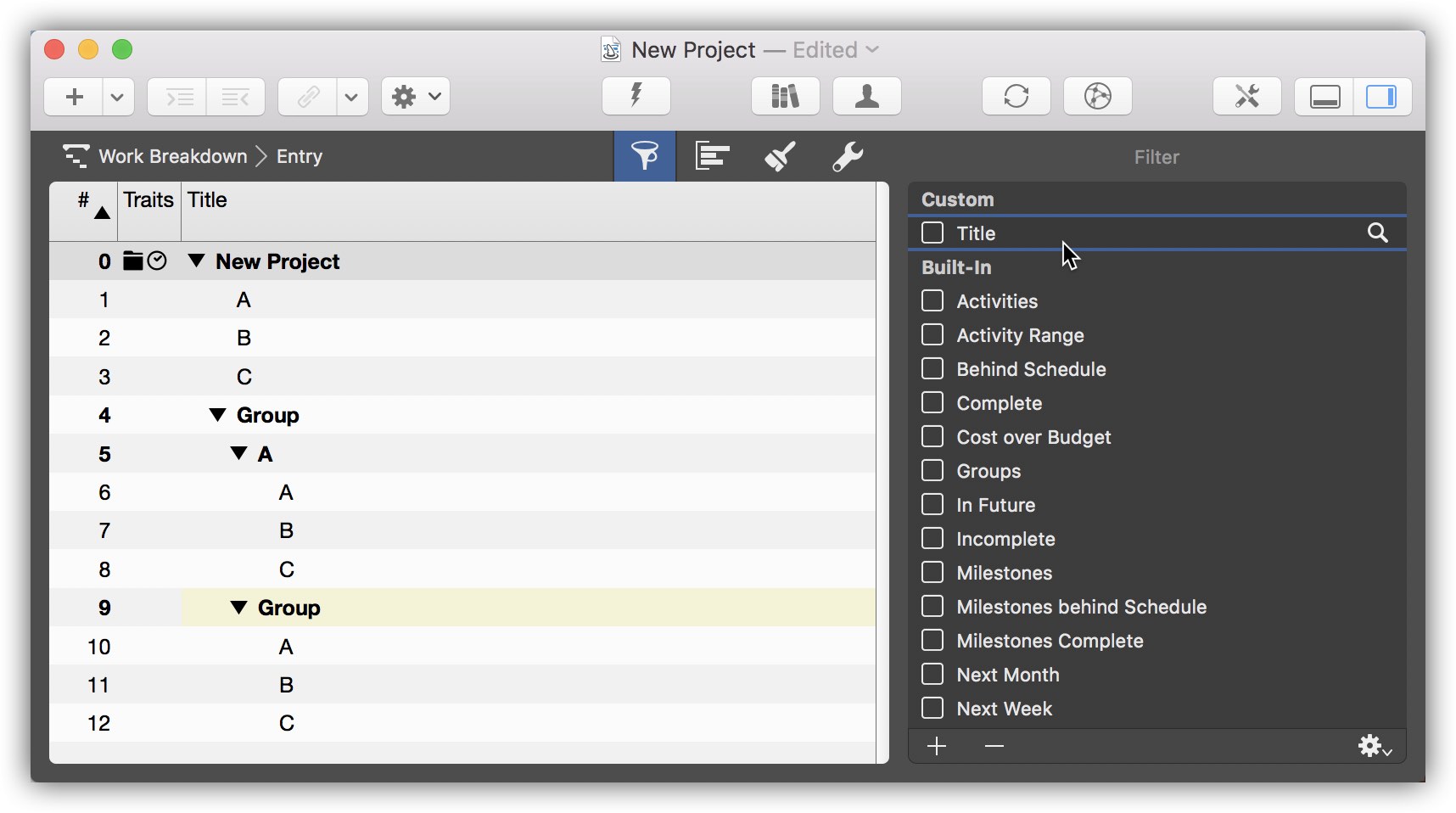Filtered results in Merlin Project