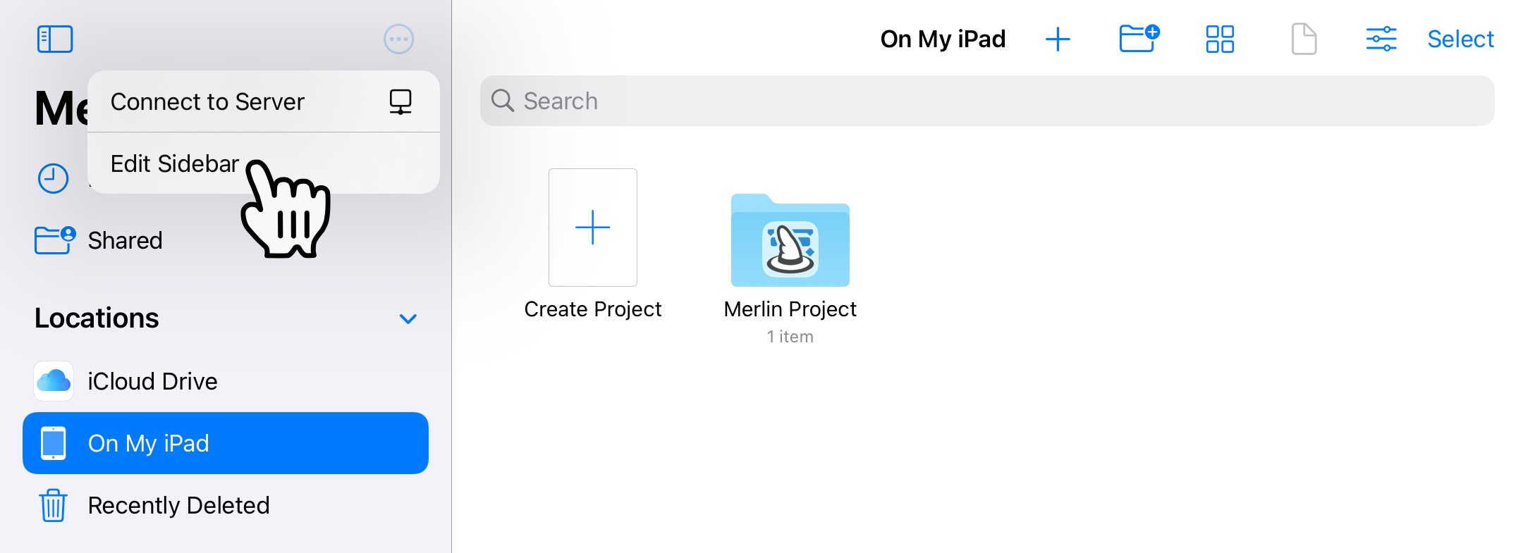 Merlin Project locations on the iPad Merlin Project locations on the iPad