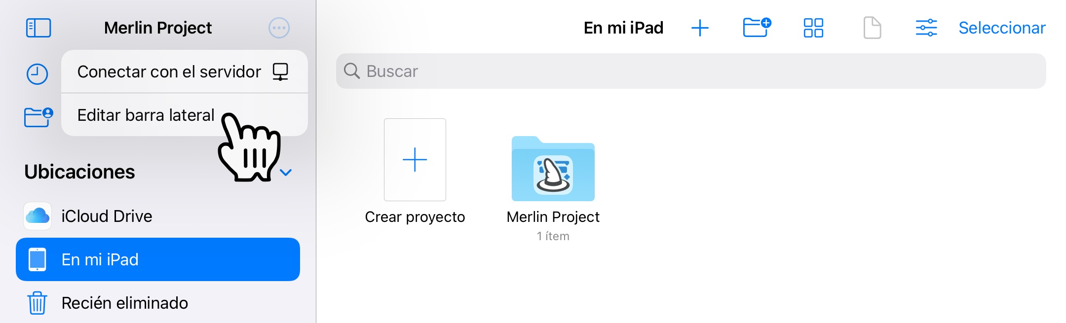 Ubicaciones de Merlin Project en el iPad Ubicaciones de Merlin Project en el iPad