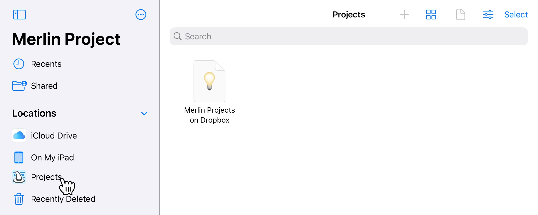 Merlin Projects on Dropbox - iOS