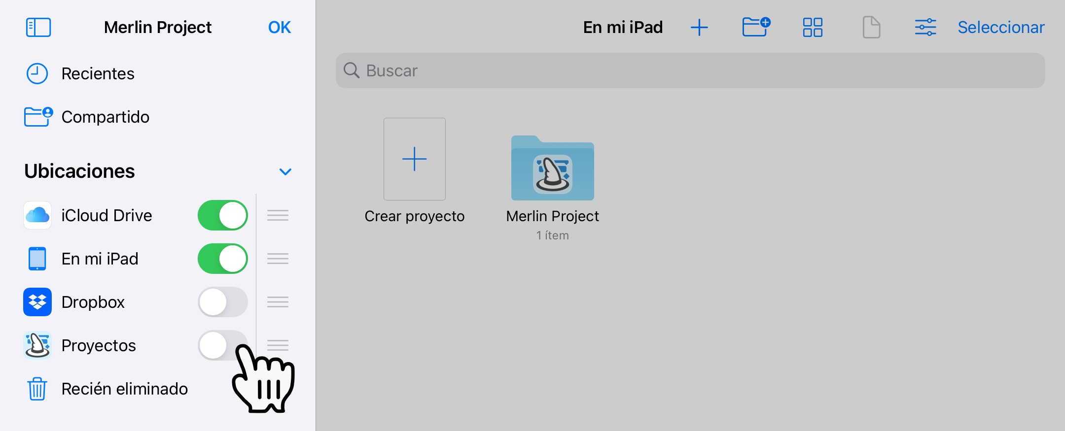 Activar proyectos de Merlin en Dropbox Activar proyectos de Merlin en Dropbox