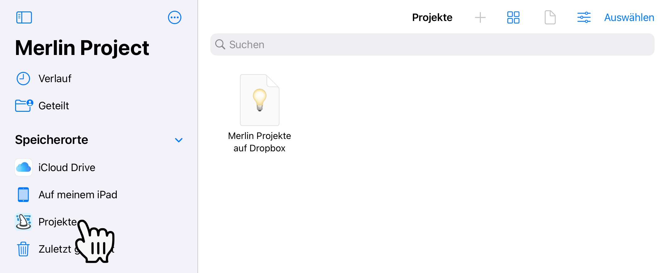 Merlin Projekte auf Dropbox - iOS