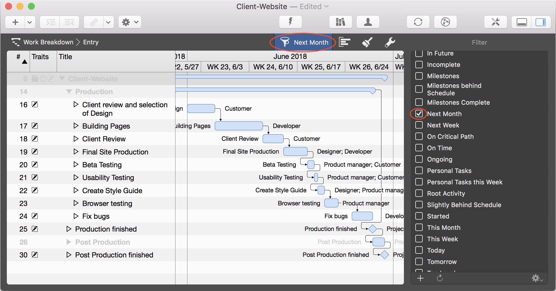 Enable filter