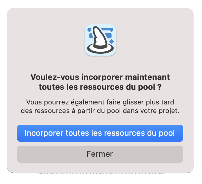 Incorporer les ressources du pool de ressources Incorporer les ressources du pool de ressources