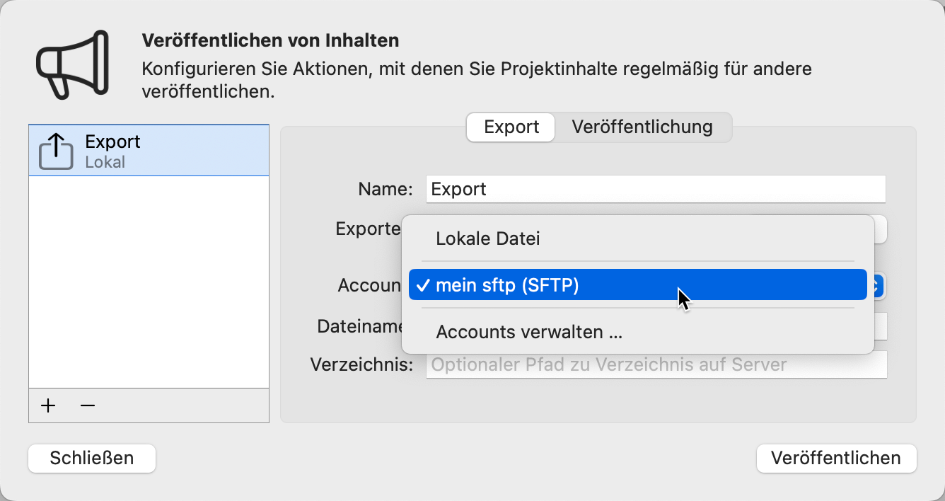 SFTP-Account SFTP-Account