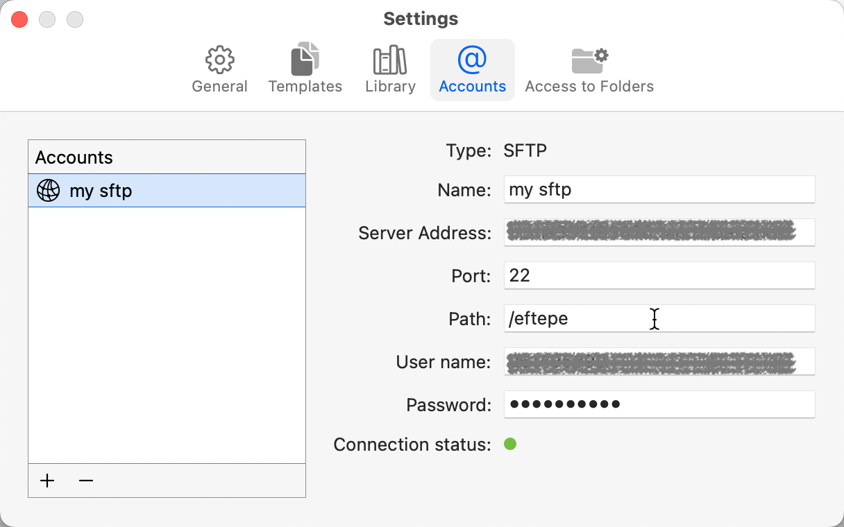 Merlin Project - SFTP Account
