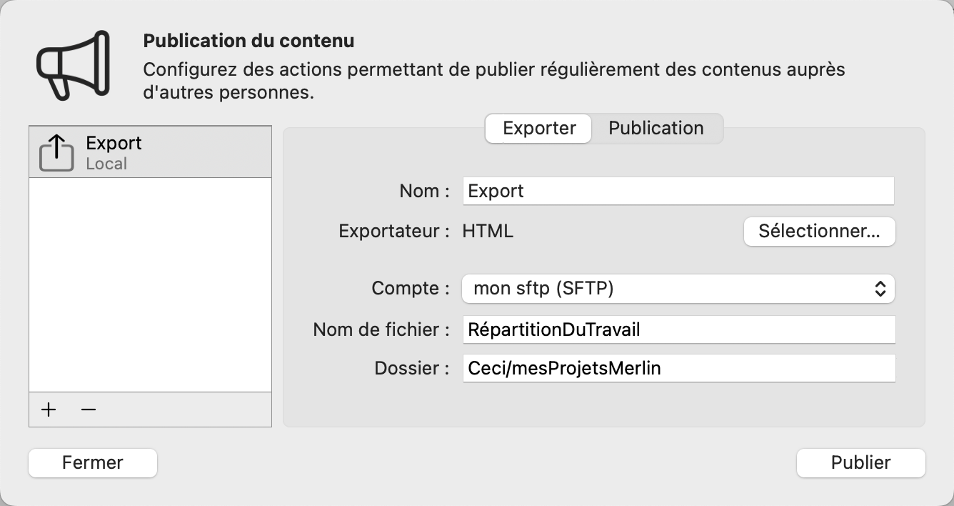 Le dossier contient un chemin relatif