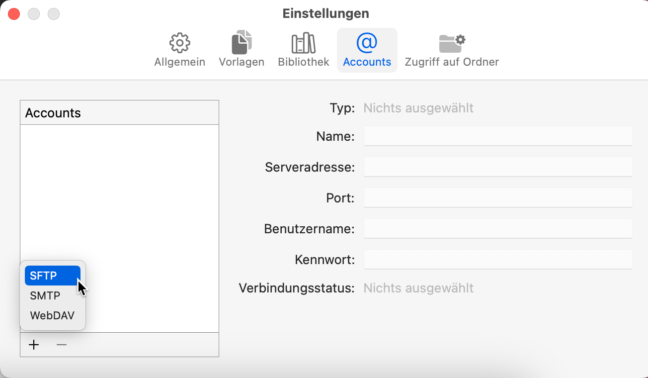 Merlin Project - Einstellungen - Accounts