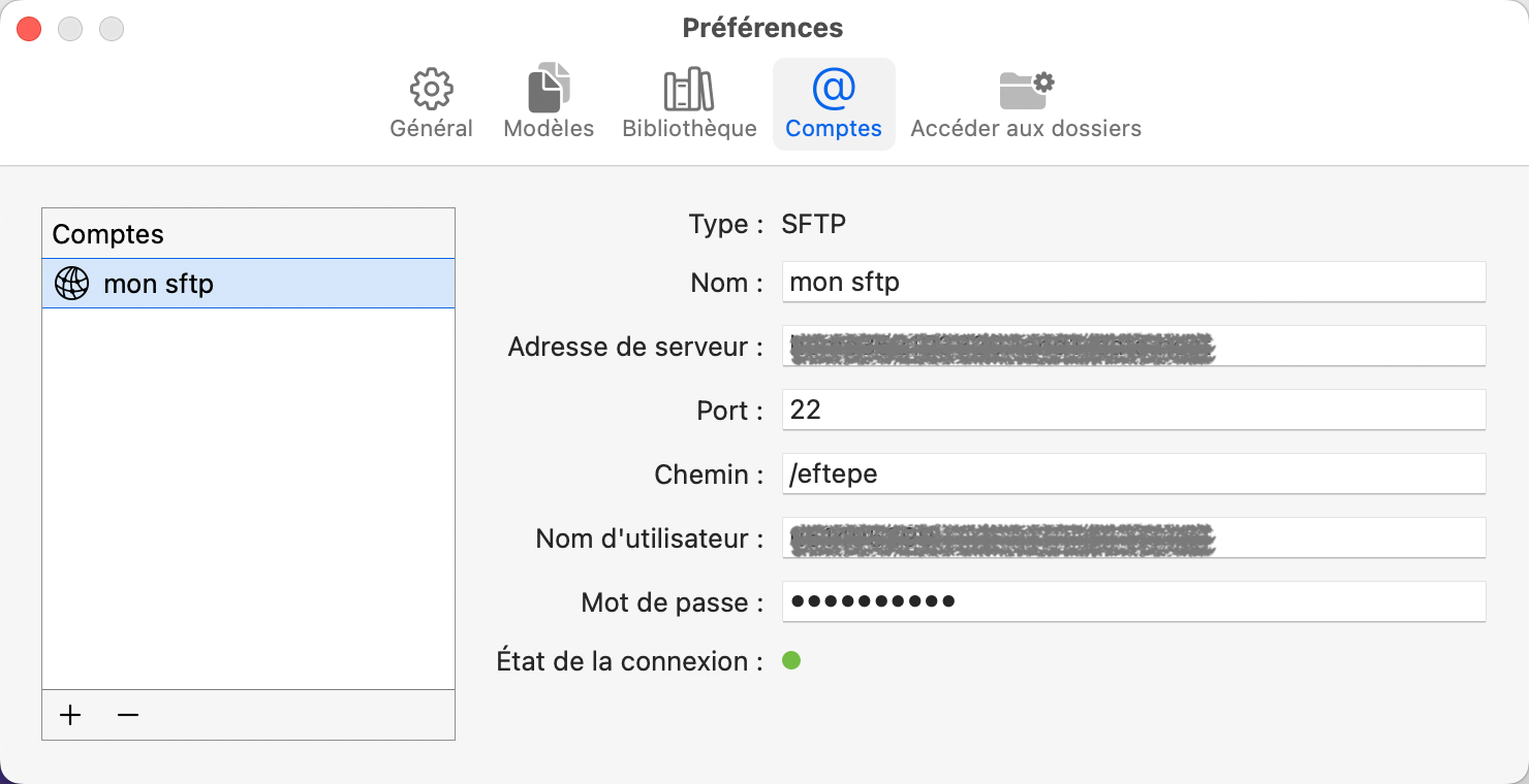 compte SFTP compte SFTP