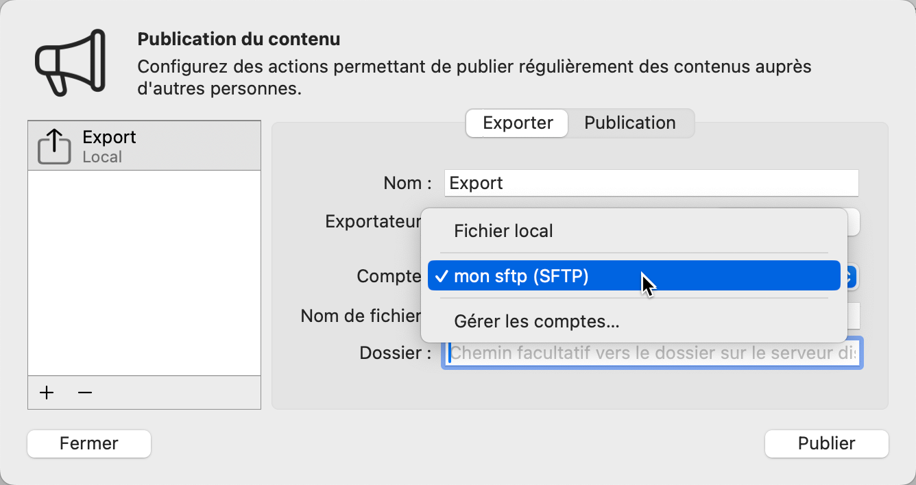 compte SFTP compte SFTP