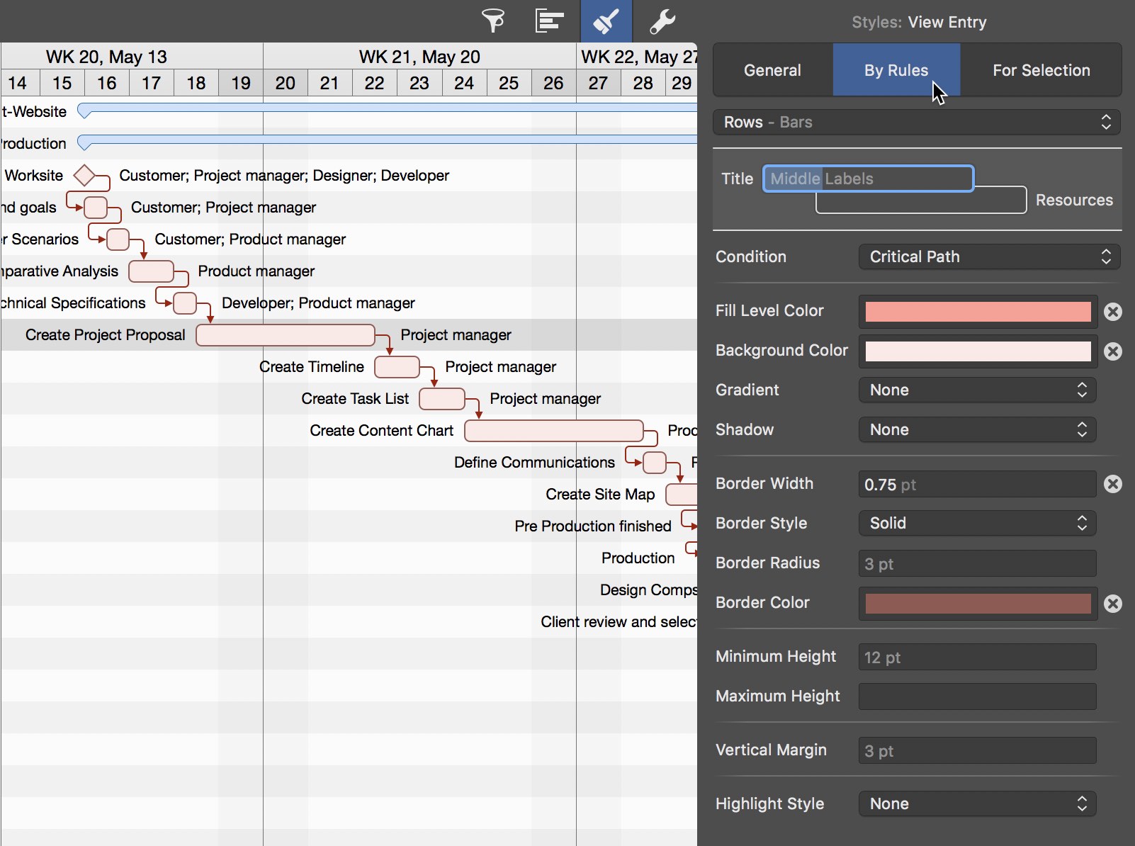 Merlin Project Styles inspector Merlin Project Styles inspector