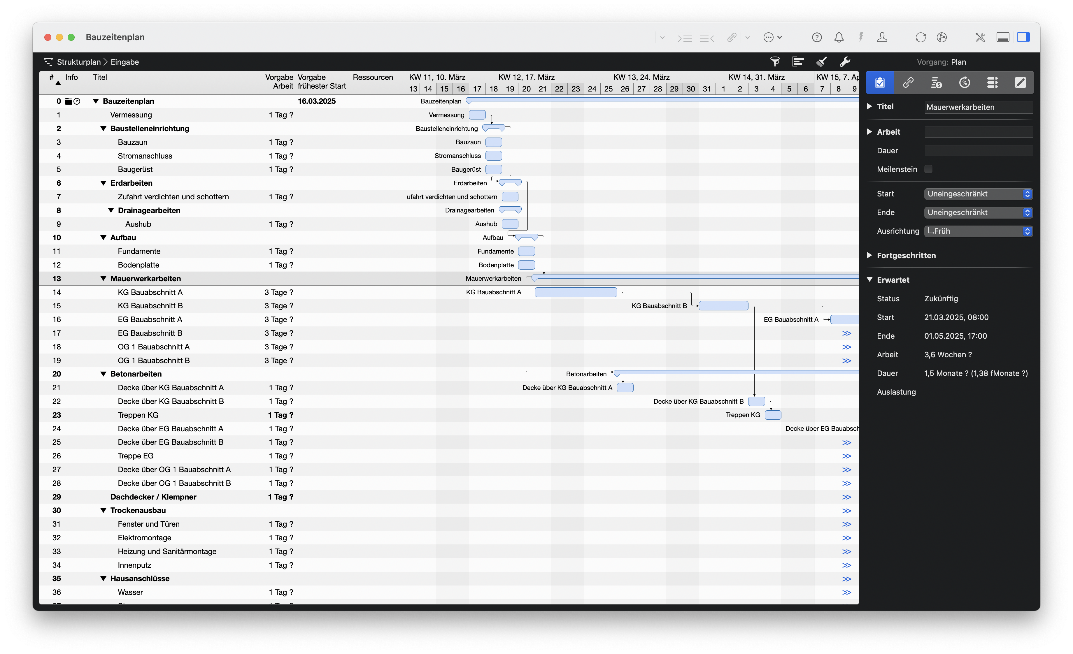 Construction Schedule Construction Schedule