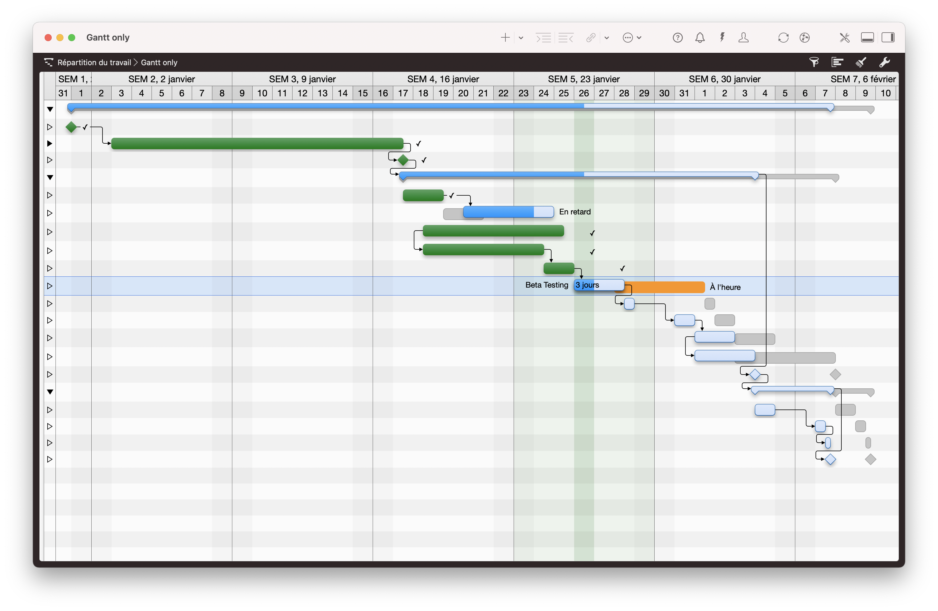 Seulement Gantt Seulement Gantt