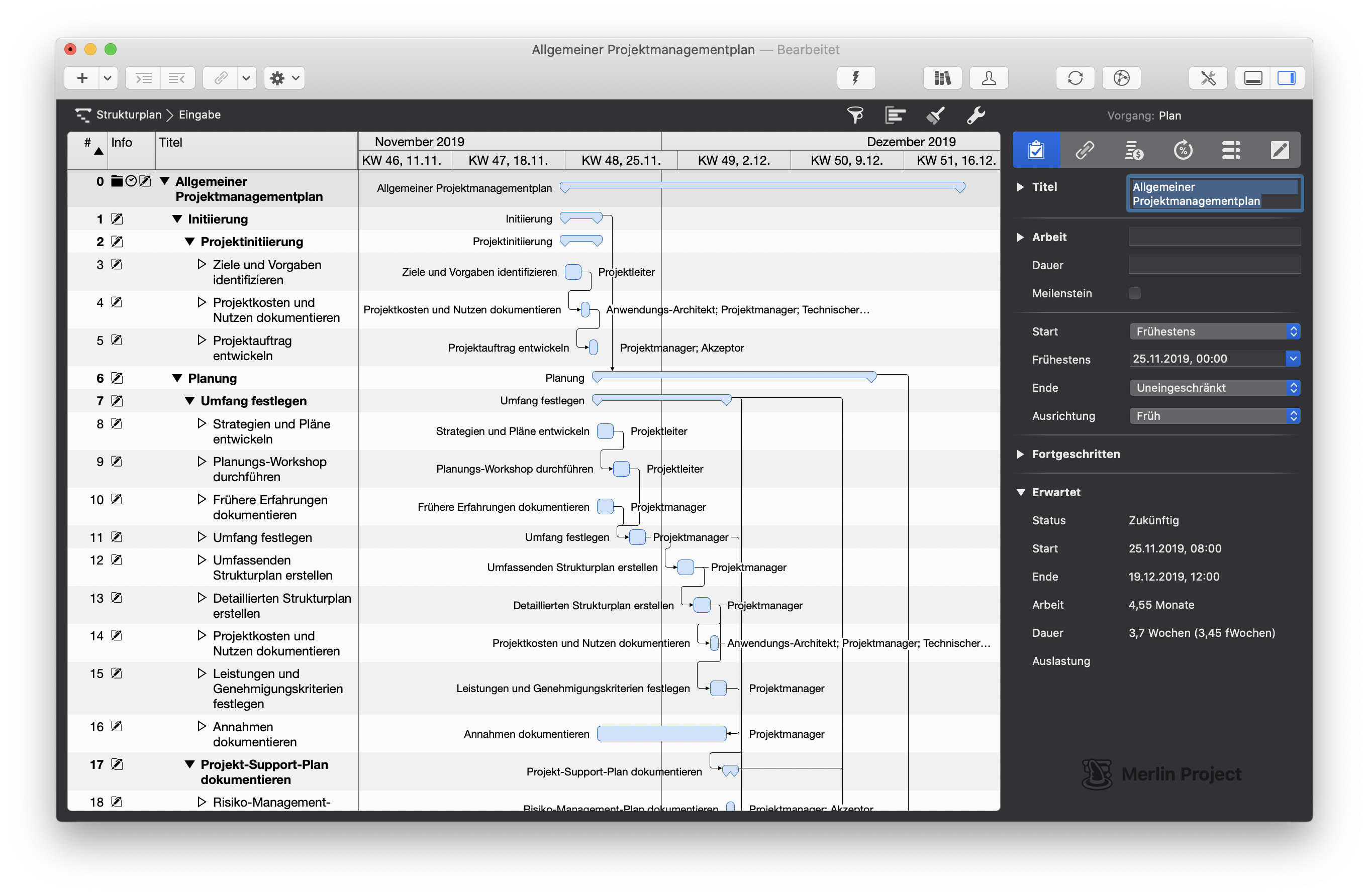 Allgemeiner Projektmanagementplan Allgemeiner Projektmanagementplan