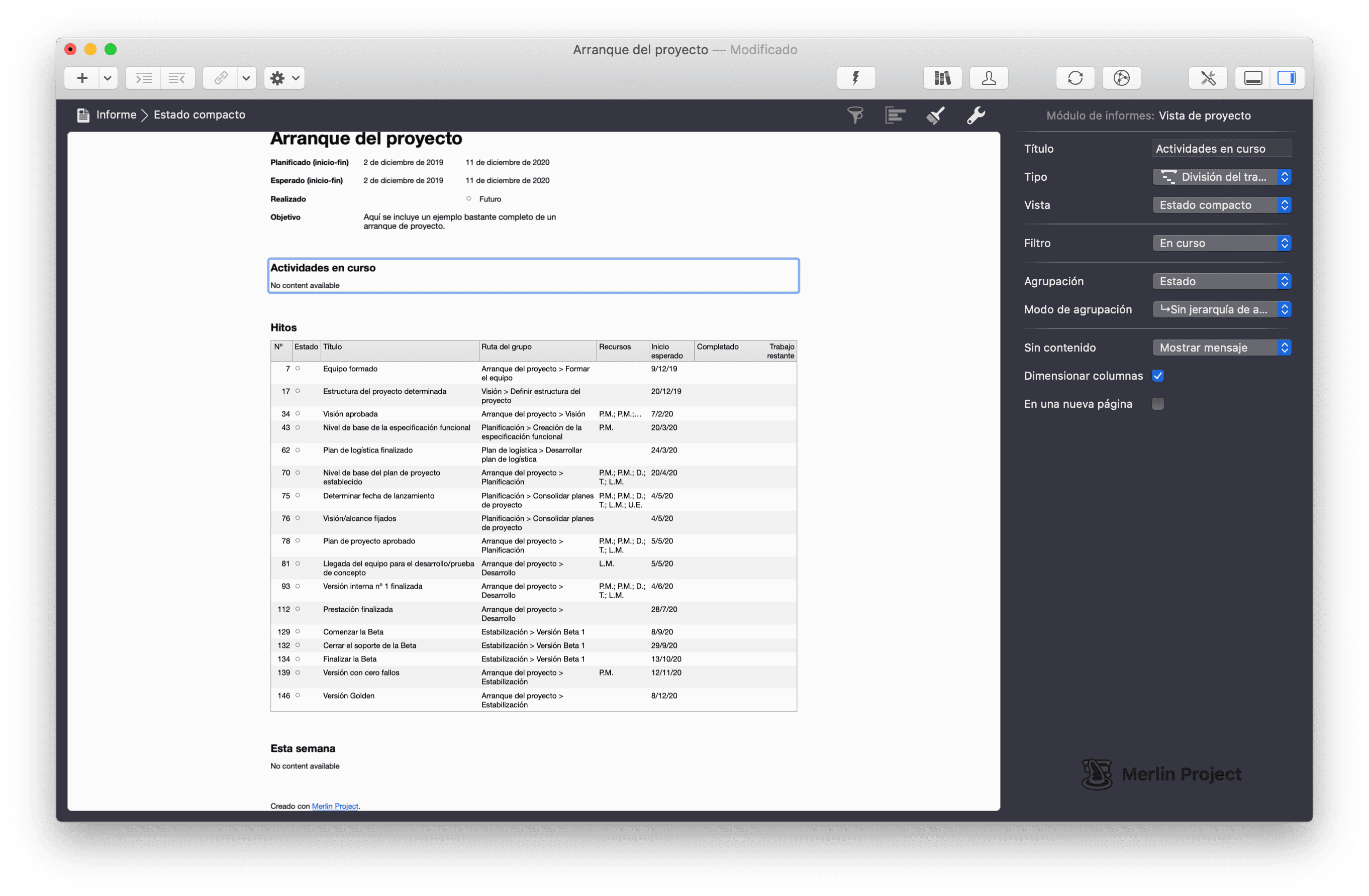 Arranque del proyecto