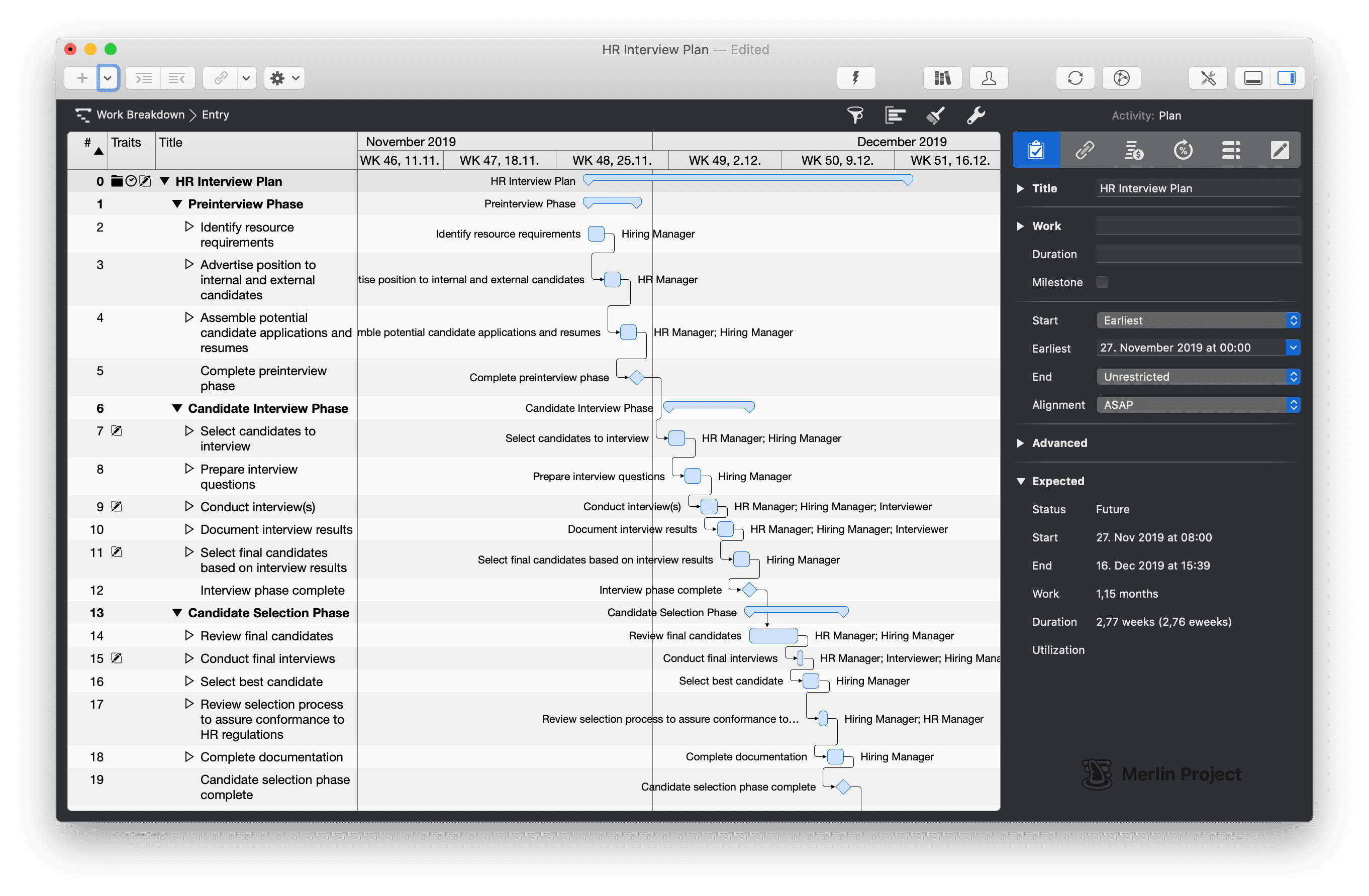 Human Ressources Interview Plan