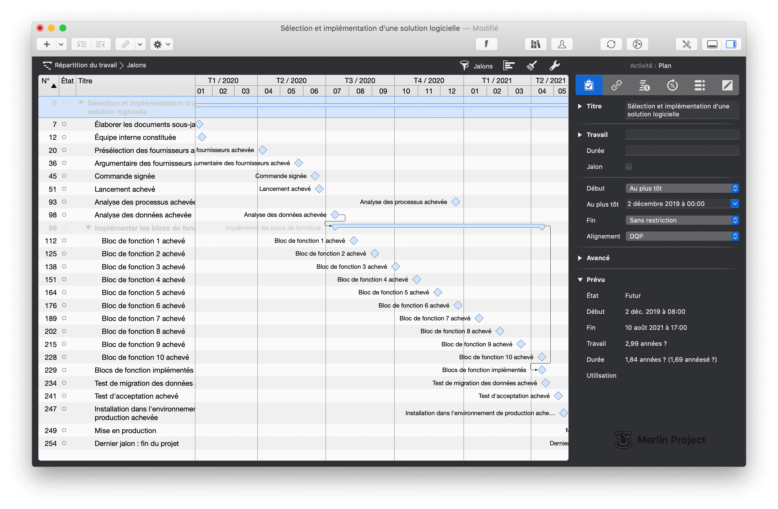 S&eacute;lection et impl&eacute;mentation d'une solution logicielle