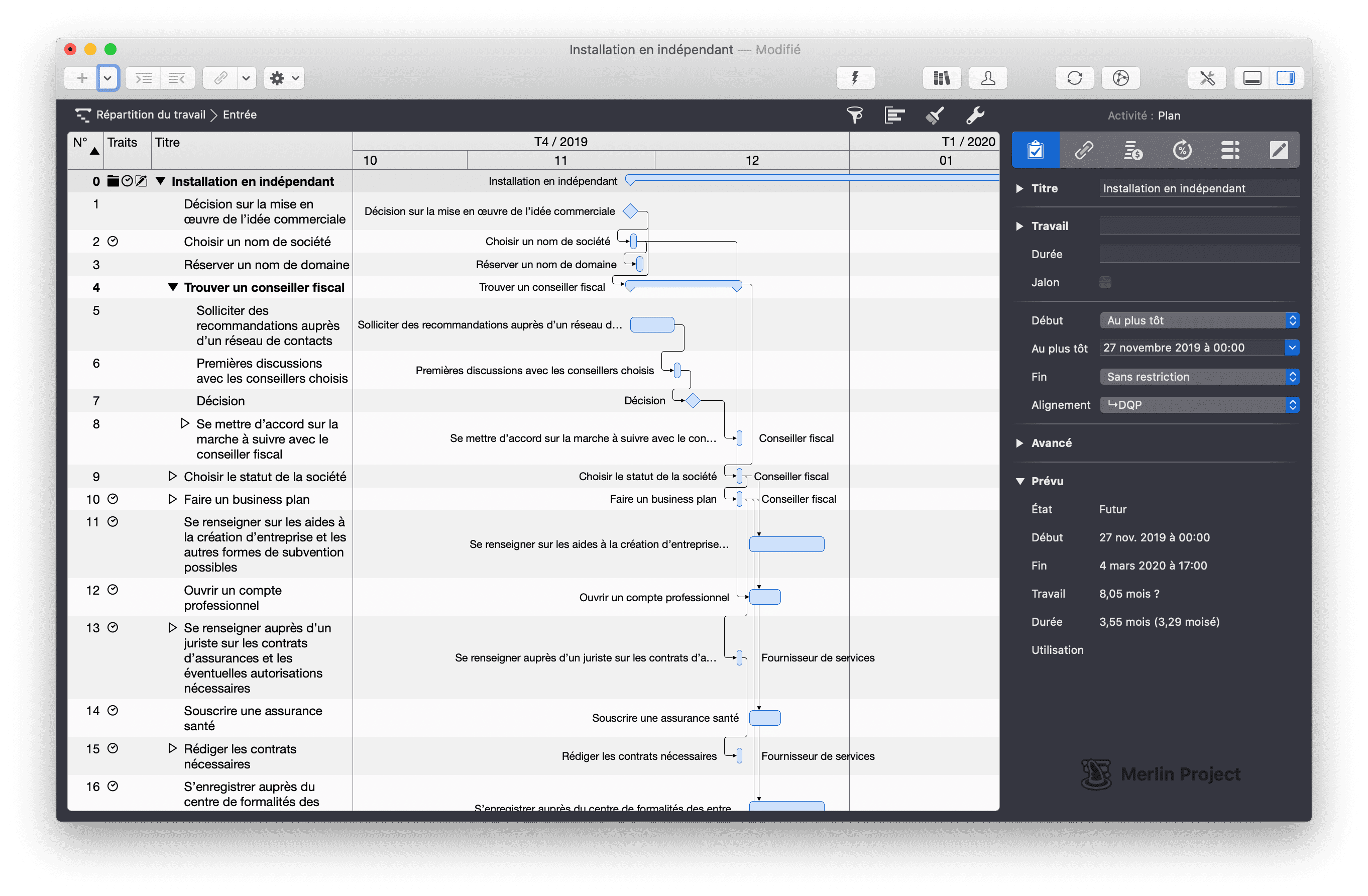 Installation en indépendant