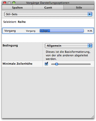 Stile in den Darstellungsoptionen