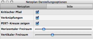 Die Darstellungsoptionen für den Gantt-Chart